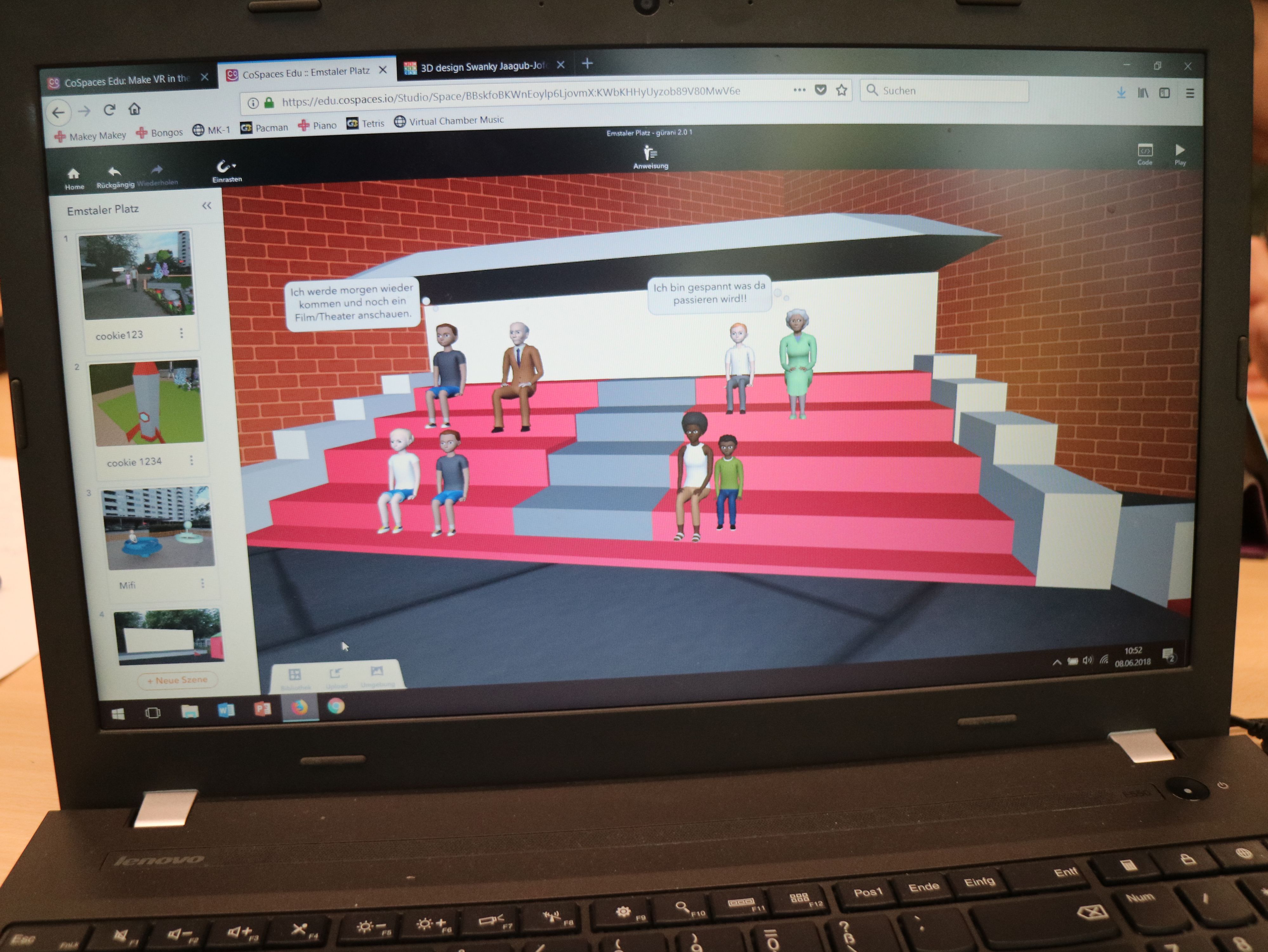 Laptop mit 3D-Welt Einstellungen
